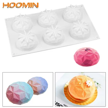 

HOOMIN 6 Holes Diamond Silicone Cake Chocolate Molds Cake Mold Baking Moulds For Baking Dessert Ice Mould Moule