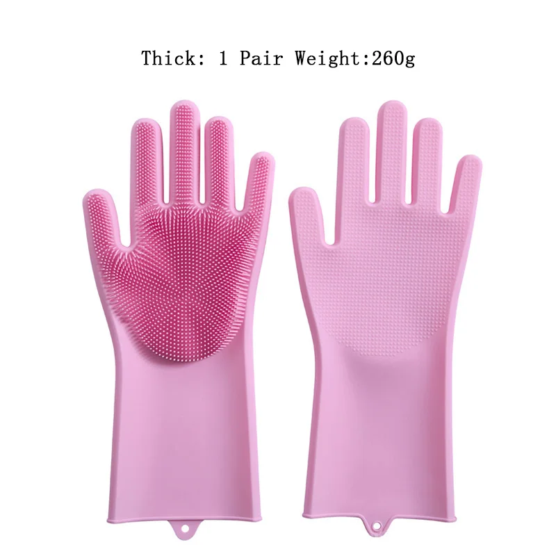 CHKITEN сад чистящие перчатки, инструменты для посудомоечная машина стиральная машина для очистки от пыли для мытья посуды перчатки Кухня чистящие перчатки JYST01 - Цвет: pink thick