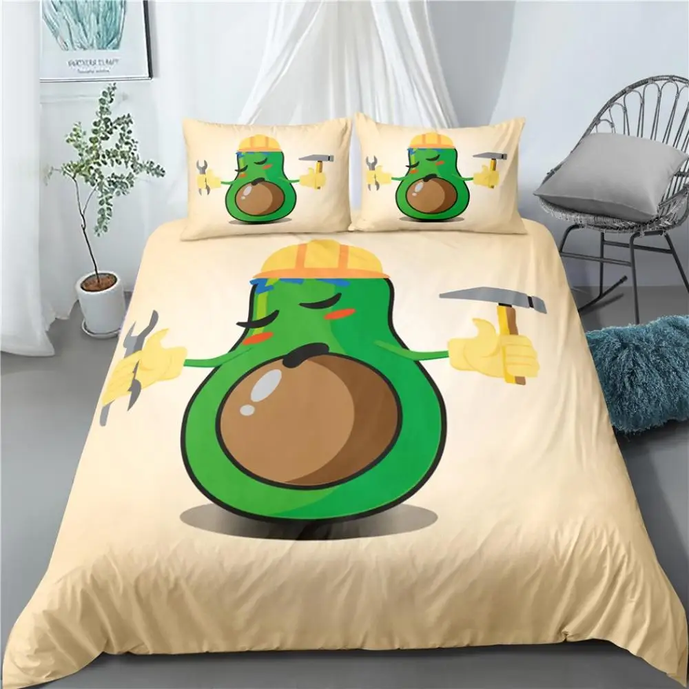 

Premium Products Quilt Covers Avocado Printing Pattern Bedding Sets Soft Duvet Cover Set Pillowcases Multi Size 2/3 Pcs