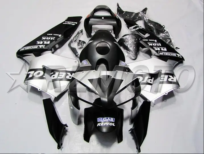 

(Injection mold) New ABS Motorcycle Full Fairing Kit 100% Fit For Honda CBR600RR 05 06 F5 2005 2006 Fairings black silver matte