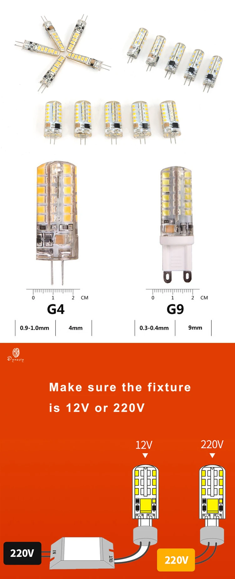 AMPOULE LED,G4 4W 220VWarm WhiteAmpoule LED G4 ACDC 12V220V, 10