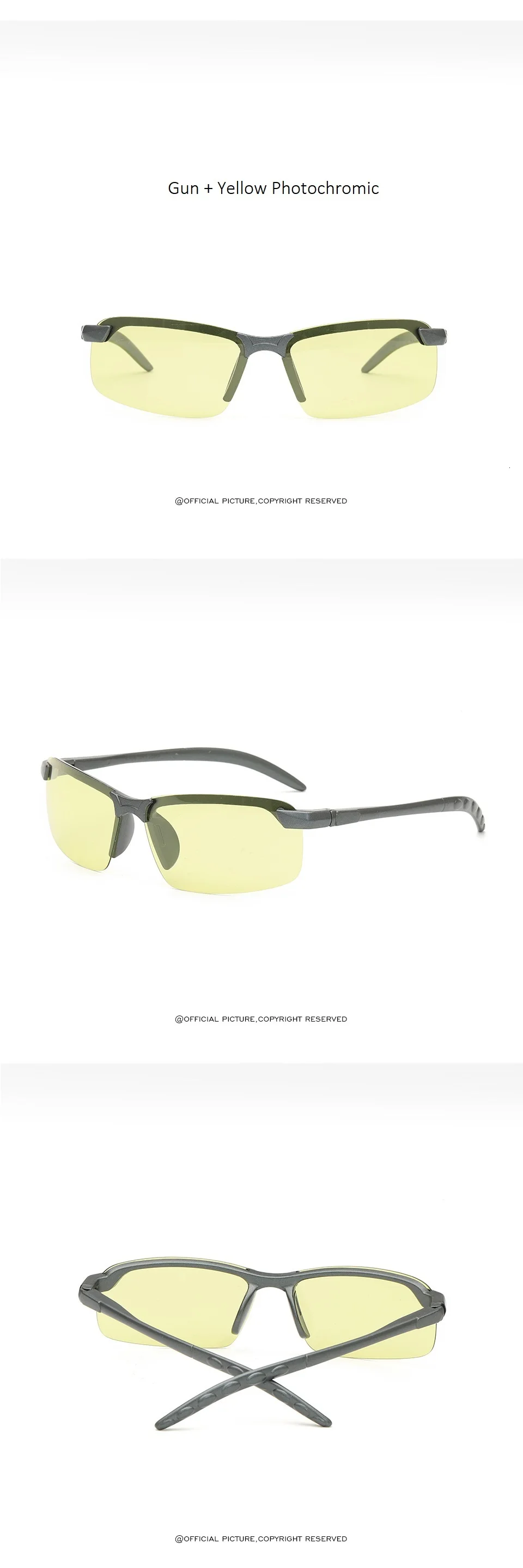Ультралегкие Модные поляризованные фотохромные солнцезащитные очки для вождения, мужские прямоугольные очки-хамелеоны, солнцезащитные очки для дня и ночного видения