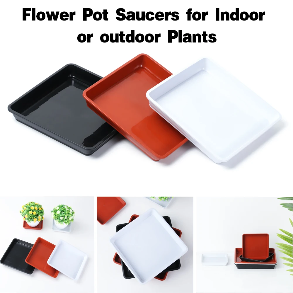 Plant Saucer Plastic Plant Saucer 1 Pcs 4/6/7/8/10 inch Square Plastic Plant Saucer Drip Trays Saucers Waterproof Thicken Indoor Outdoor Flower Pot Home Garden