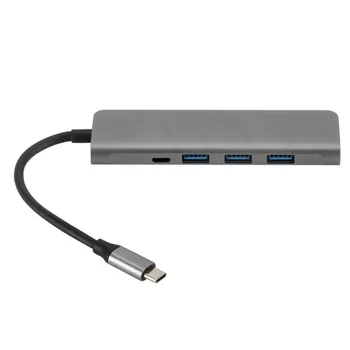 

5 in 1 3Usb 3.0 Type-C Hub +4K Video Hdmi +Pd Powered By VGA Adapter Thunderbolt 3 PD Converter Fr