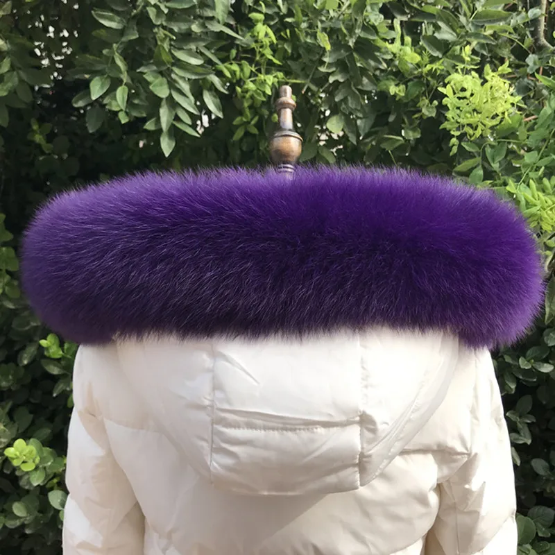 Genuine Fox Fur Scarves Collar Winter Natural Real Fox Fur Collar Scarf for Women coat Warm Hood Fur Scarf shawl Female