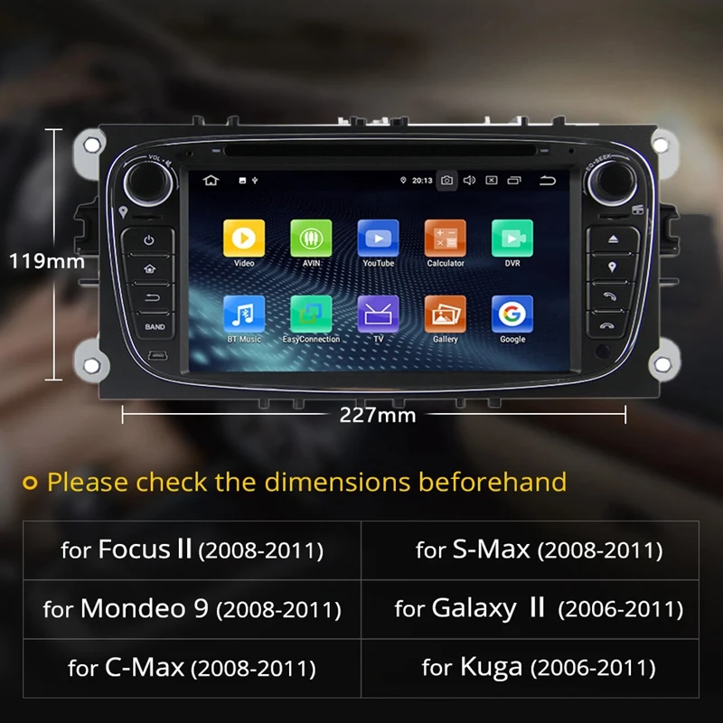 2 Din 7 дюймов Android 9,0 автомобильный DVD мультимедийный плеер 2G+ 16G gps навигация wifi Bluetooth аудио стерео радио плеер forFo rd фокус