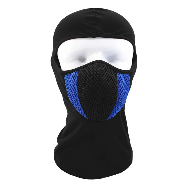 Велосипедная маска для лица на открытом воздухе, мотоциклетный шлем, бандана-капюшон, Спортивная маска для шеи, ветрозащитная, Пылезащитная маска для лица, велосипедная, Лыжная шапка - Цвет: Синий
