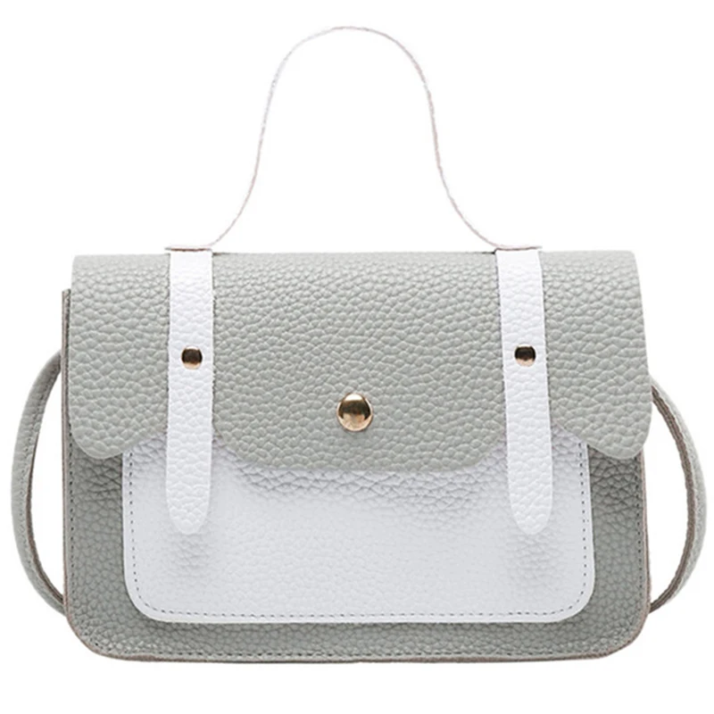 

Women'S Handbag Mini Bag Ladies Strap Female Fashion Contrast Color Shoulder Messenger Bag Handbag Gray+White
