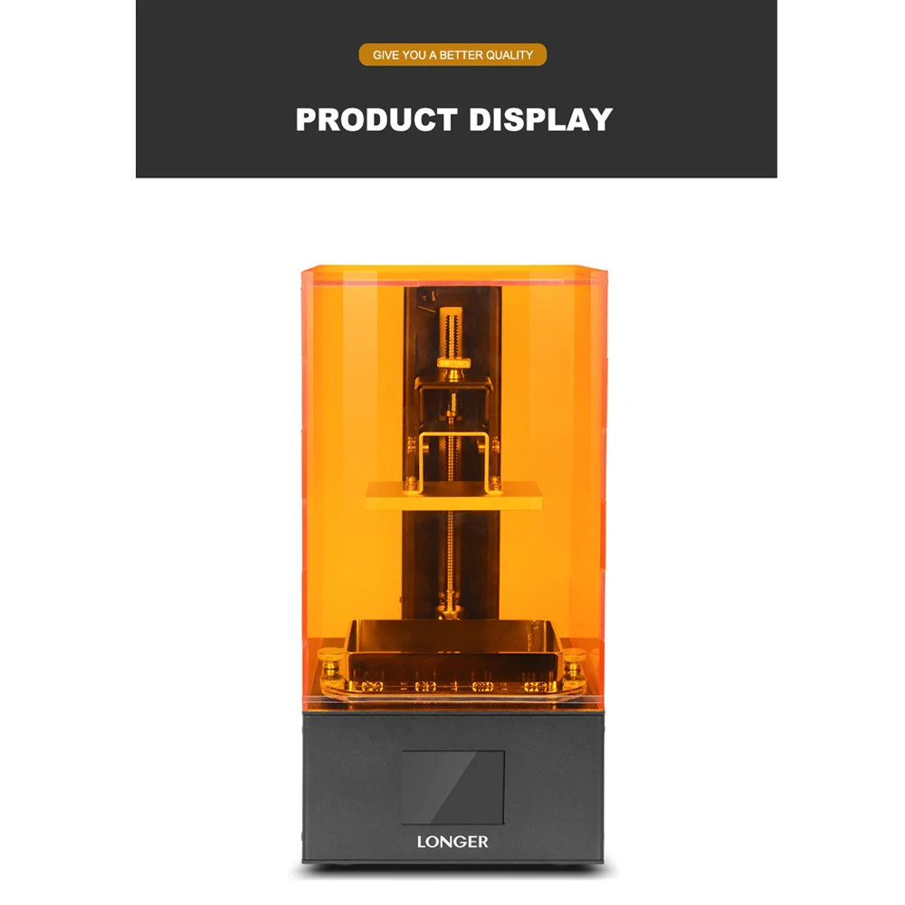 0,625 мкм высокая точность УФ ЖК 3d принтер оранжевый-10, объем сборки 98*55*140 мм быстрая нарезка УФ свет отверждения уф смолы 250 мл