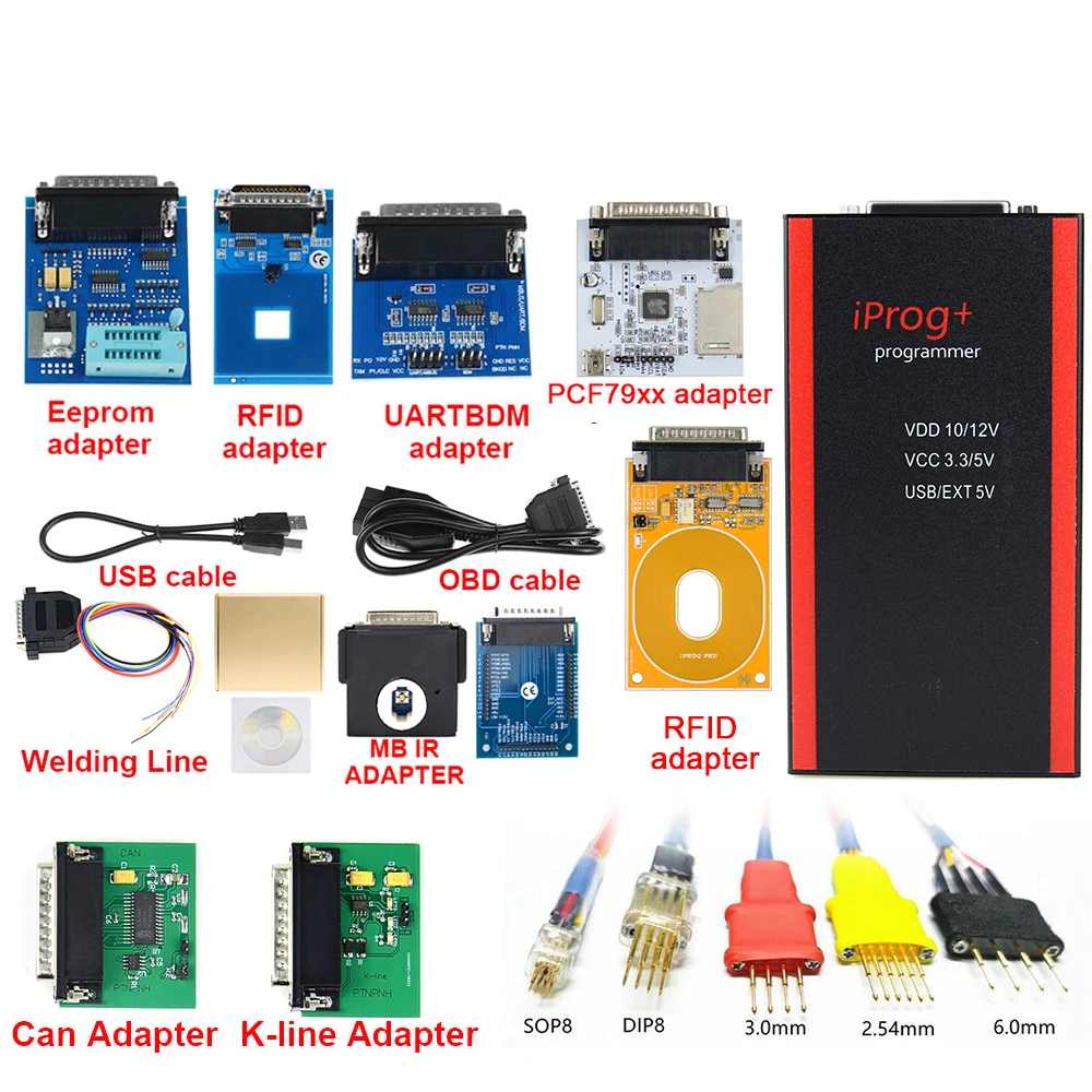 2022 New V87 Iprog Key Programmer Support IMMO+ Iprog Pro Till 2021 Replace Carprog/Digiprog/Tango wt New IR MB adapter temperature gauge Diagnostic Tools