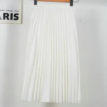 Модные эластичные женские белые юбки с высокой талией, Женская плиссированная юбка в стиле бохо на весну и осень, Faldas Jupe Femme Saia