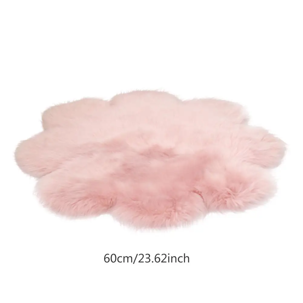 90 см пушистые коврики восьми-цветок ковер с лепестками диван Плюшевые напольная Подушка-коврик для детская спальня - Цвет: Pink