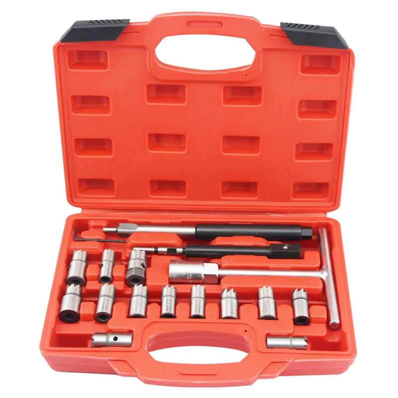5/7/10/17Pc Quattro Set Diesel Injector Sedile Cutter Strumento Di Pulizia Set Di Carbonio Di Rimozione