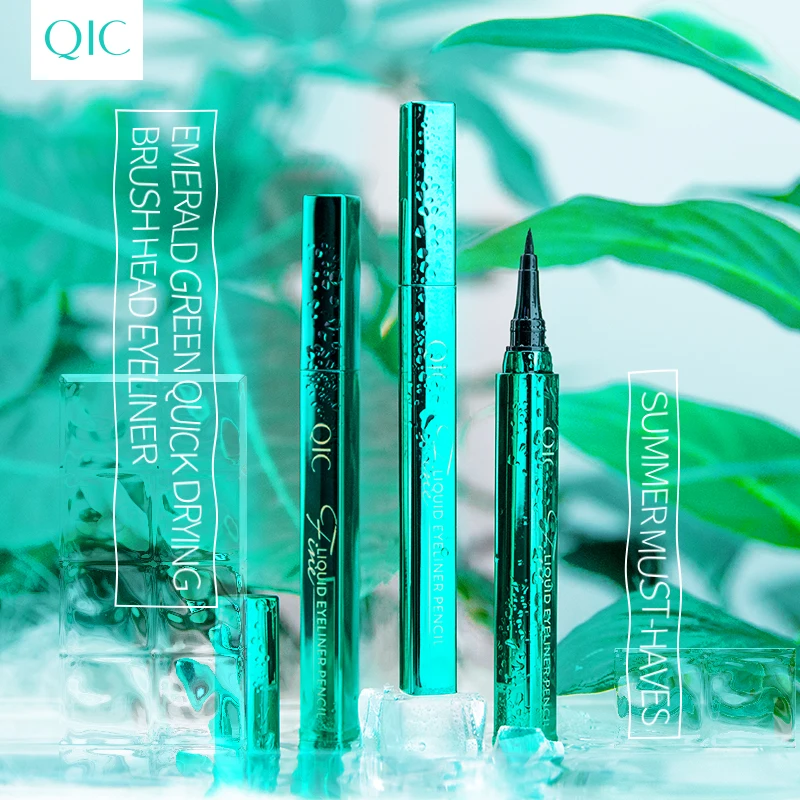 QiC черный карандаш для подводки глаз красивый зеленый peafowl apperance один штрих может формы длительный Гладкий жидкий карандаш для подводки Q617