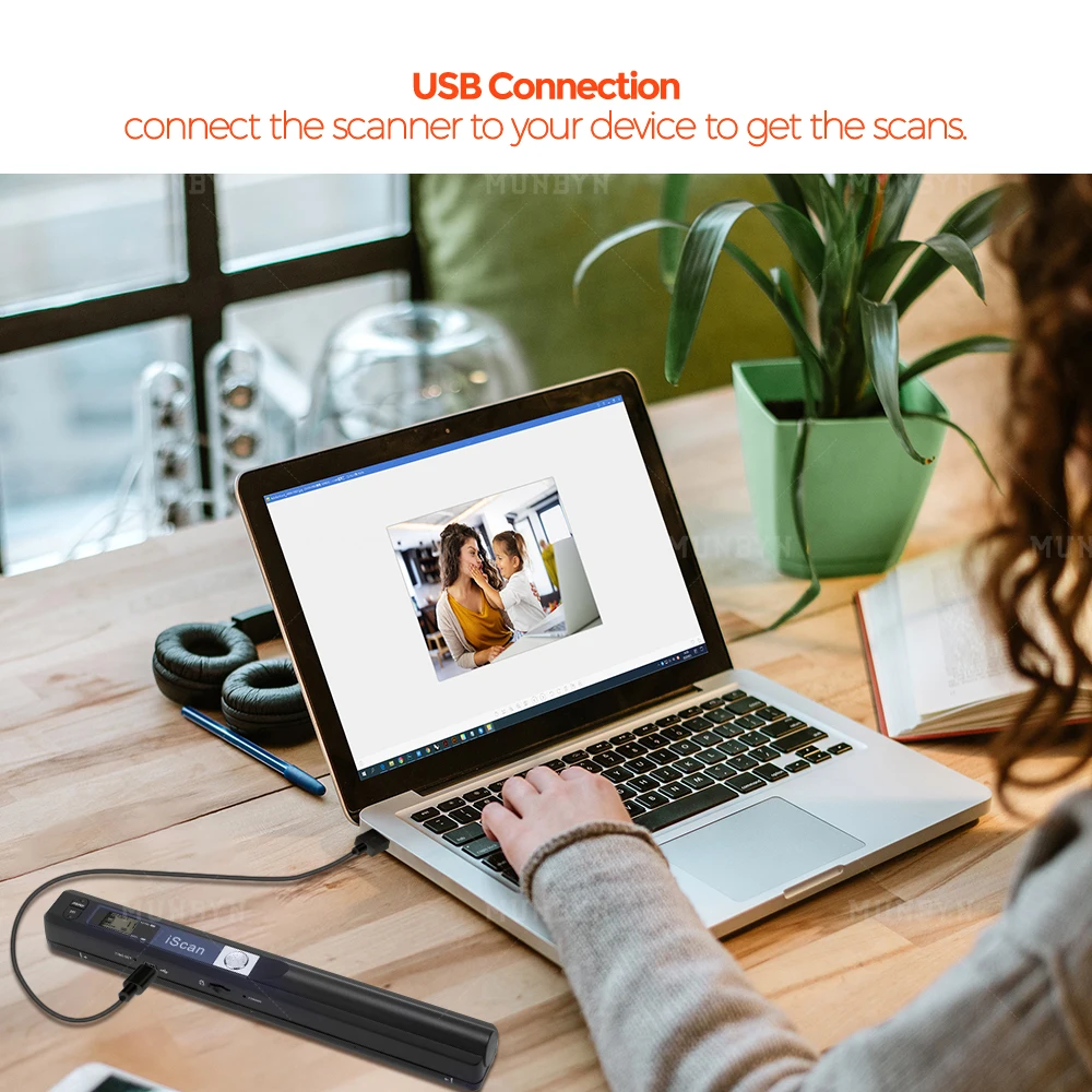 Portable Handheld Document Scanner with 16GB MicroSD Card Mini Pen Scanner Document & Image A4 Size 900DPI JPEG/PDF Format