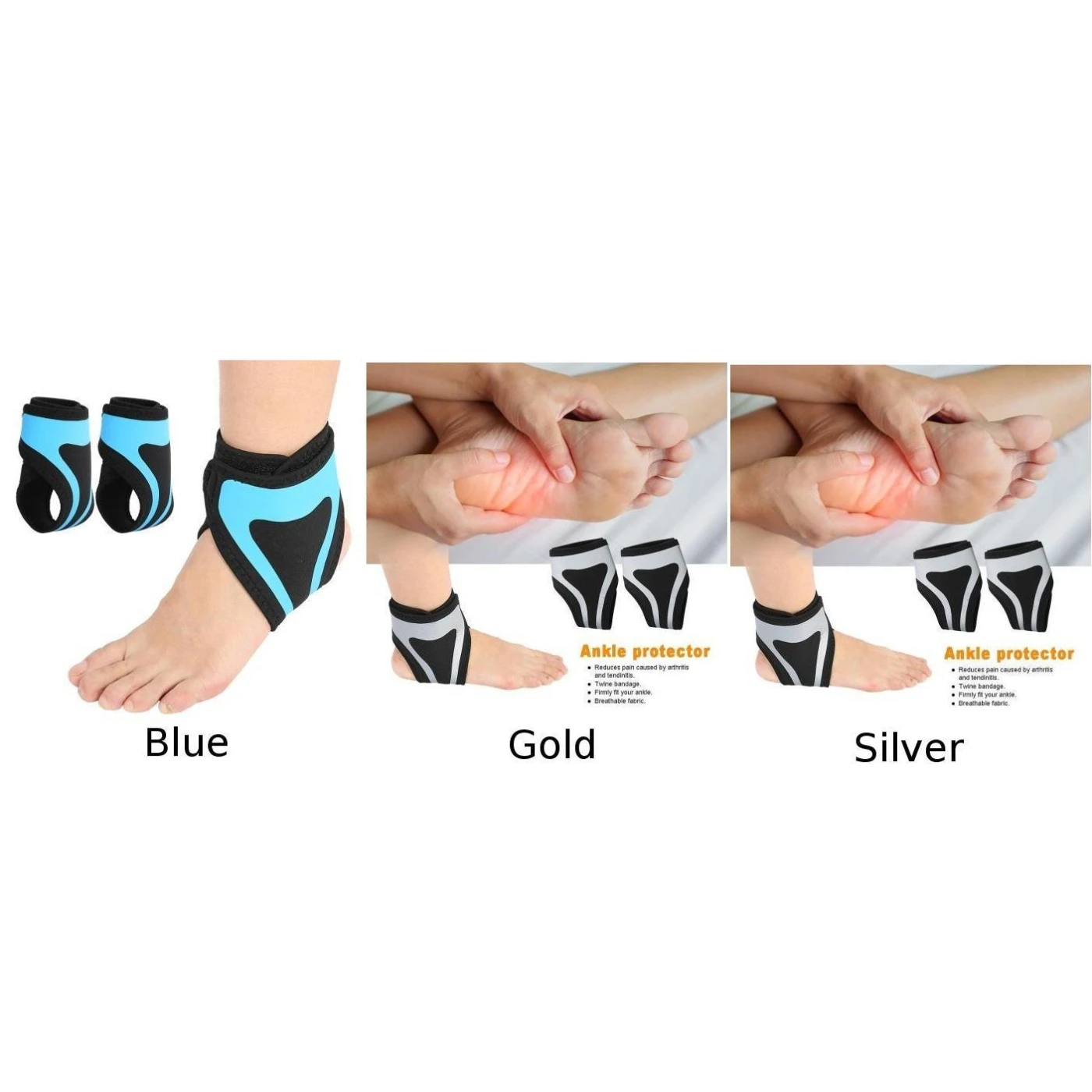 1 Pair Ankle Support Foot Feet Brace Bandage Protector Running Sports Accessory