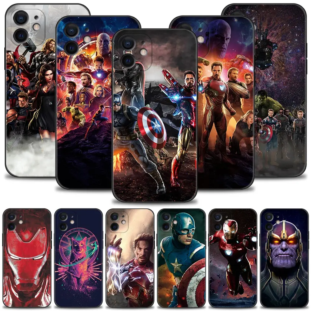 Чехол для Apple iPhone 13 12 11 Pro Max Mini XS XR X 7 8 Plus 6 6S SE 2020 чехол Marvel мстители капитан Железный