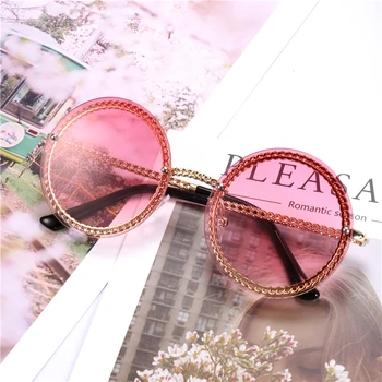 

TTLIFE Steampunk Sunglasses Women Rimless Round Glasses Ladies Elegant Female Eyewear Round gafas de sol mujer New 2019 YJHH0271