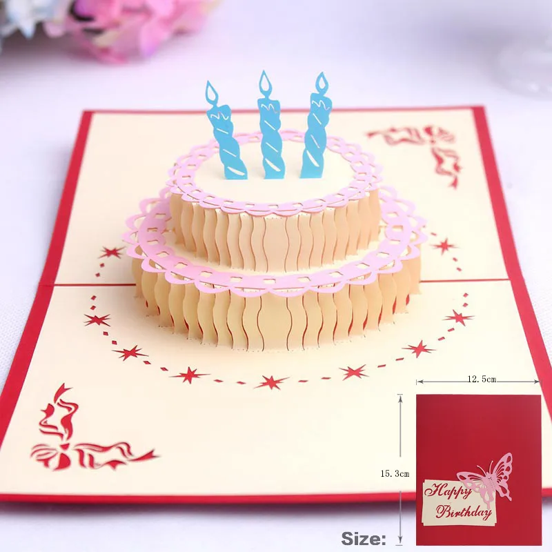 Birthday Cake1 Единорог Самолет торт 3D всплывающие Пригласительные открытки на день рождения приглашение на день рождения оригами ручной работы пустые Пригласительные открытки - Цвет: Birthday Cake1