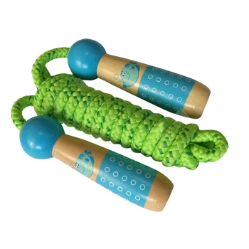 

Home Children Kids Wooden Handle School Indoor Sports Skipping Rope Kindergarten Workout Students Adjustable Exercise Playground