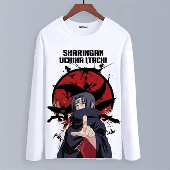 

Anime Naruto Long Sleeve T-Shirt Uchiha Itachi Clothing Unisex Adults Child Polyester T Shirt Spring Autumn tshirt