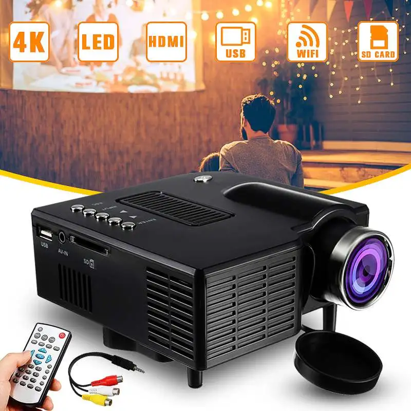 

UC28+ Portable projector Home Theater Wired LED Mini Projector led projector full HD 1080P VGA USB HDMI 110-240V home cinema