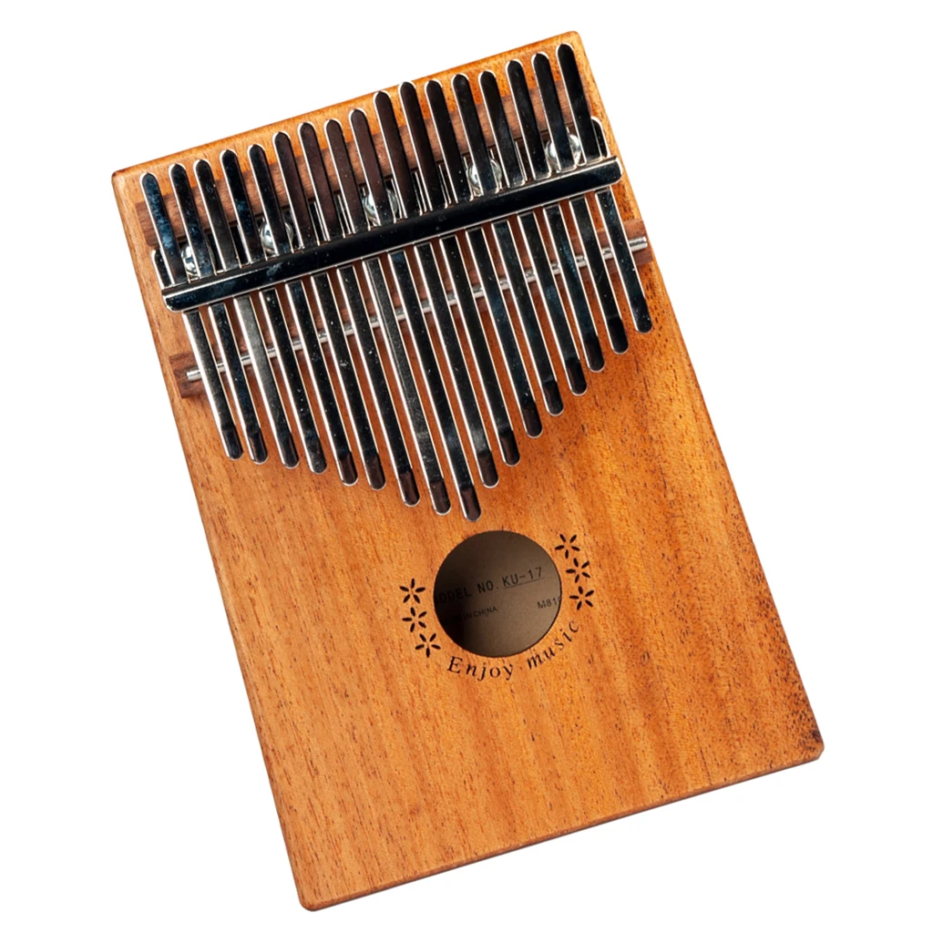 17 Keys Kalimba Thumb Piano Finger Percussion with Gig Bag Tuner Hammer Note Sticker