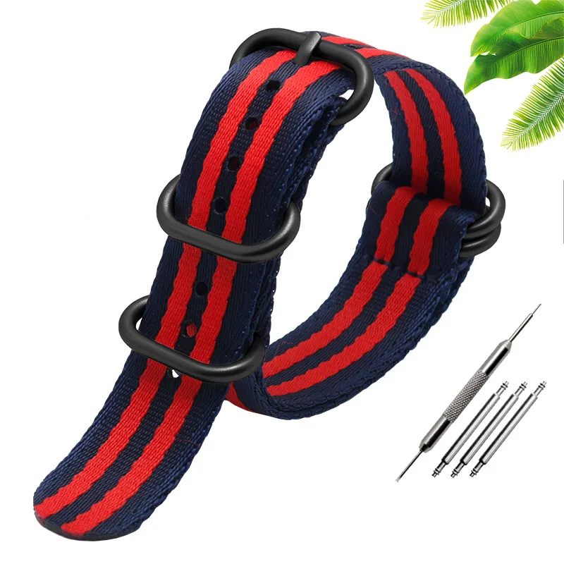 A12black clasp Натовский нейлоновый ремешок для часов для OMG консервированный 007 браслет разноцветный мягкий шелковистый браслет 20 мм 22 мм мужской ремень - Цвет ремешка: A12black clasp