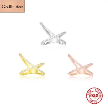 

Fashion Charm Sterling Silver Copy 1:1 Replica, Silver X-Shaped Ring Women Monaco Jewelry Gift With Logo