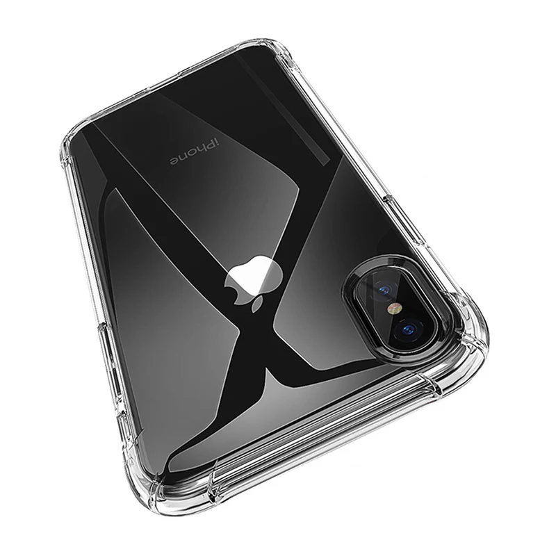 Прозрачный силиконовый чехол на заднюю панель для iphone 7 ударопрочный прозрачный