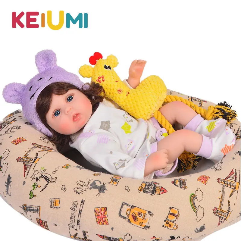 KEIUMI Lovely 17 дюймов Кукла Reborn Girl тканевая Боди 42 см Реалистичная игрушка Baby кукла для