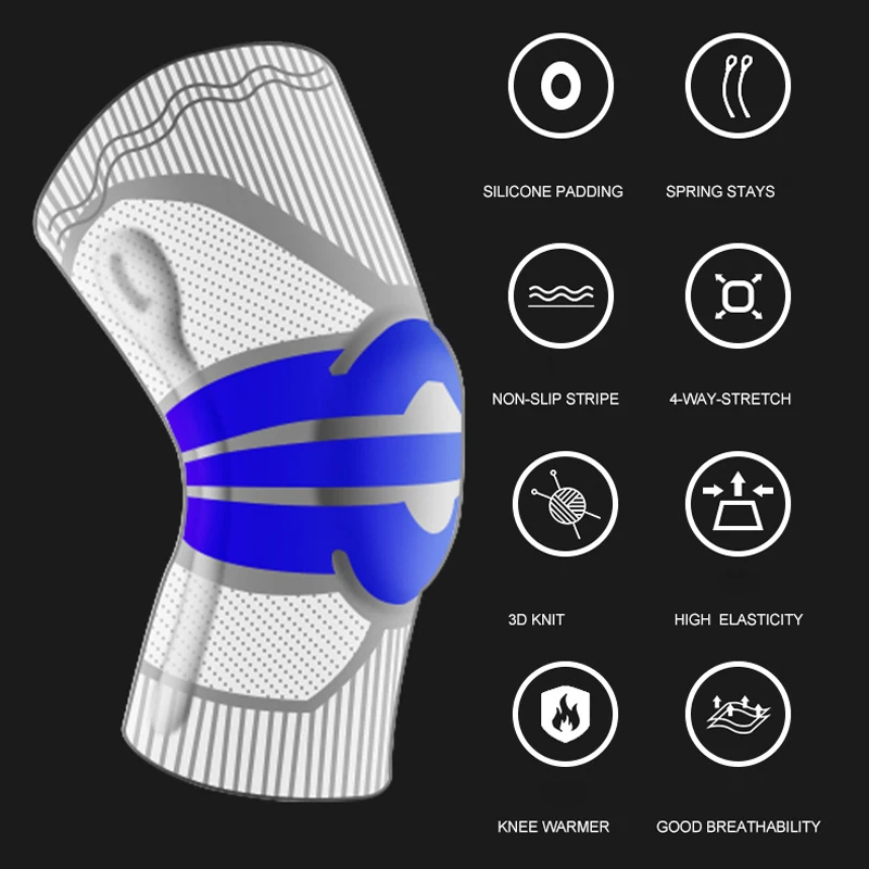 Spring Steel Stabilizer Stays Open-Patella Knee Brace Support Pad Protector for Stability Minor Patella Instability