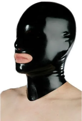 

(Latex 24)100% natural latex mask rubber hood suffocate Mask