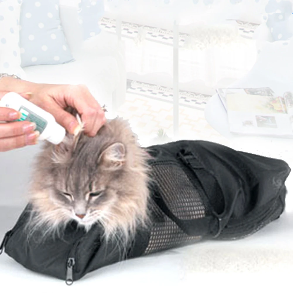 

2019 Mesh Cat Grooming Bathing Bag Anti Scratch Bite Restraint for Bathing Nail Trimming Injecting Examing Breathable Cat Bag
