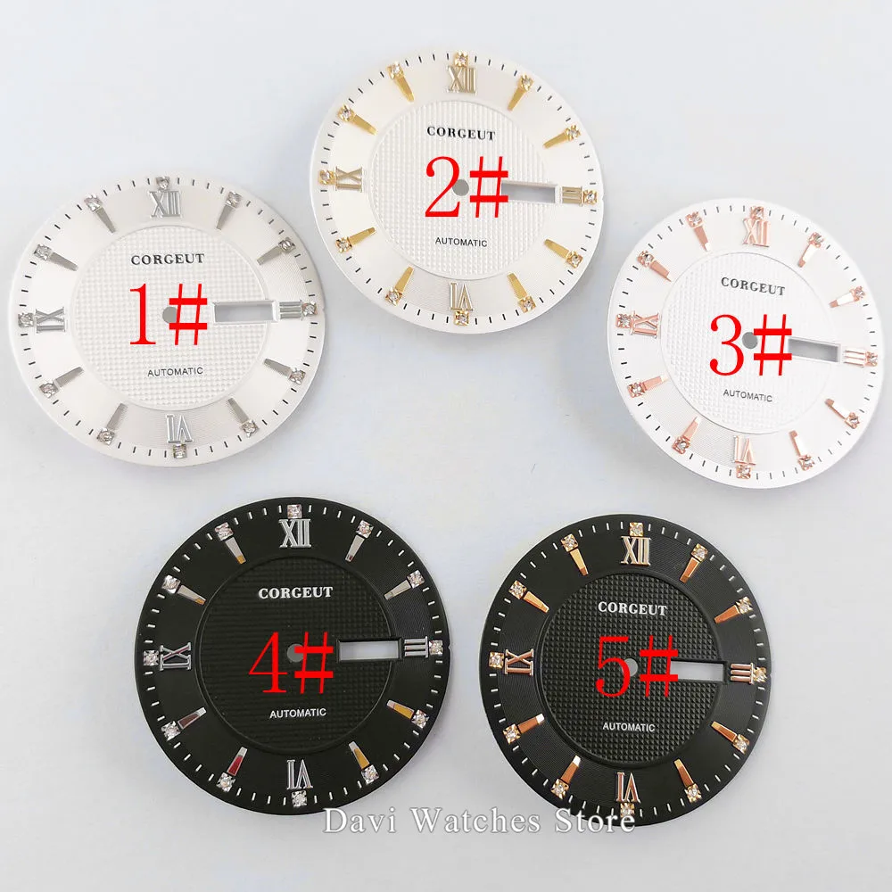 

New Corgeut Dial 1PCS 34.4mm Silver Black Colorful marks watch dial Fit Miyota 8205 movement