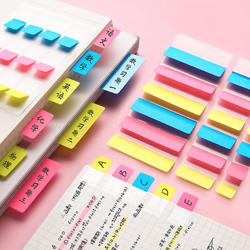 Kawaii Morandi Color Waterproof Sticky Notes Index Memo Pad Notebooks Decor Planner Sticker Office School Supplies Stationery