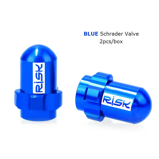 2 шт. колпачок для велосипедного колеса алюминиевая крышка для велосипедного клапана MTB дорожный велосипедный протектор для шин мотоцикла Schrader/Presta аксессуары - Цвет: Schrader valve Blue