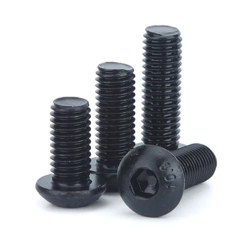 

3/5/10pcs/lot ISO7380 Hex Screw M2 M2.5 M3 M4 M5 M6 M8 Black Button Head Hex Socket Cap Screw Hexagon Socket Round Head Screws