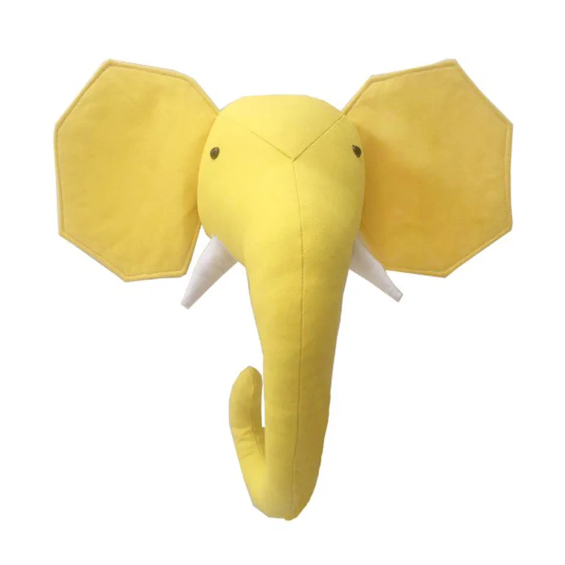 Милая 3D настенная голова животного Декор чучело слонов жираф зебра Кукла Детская комнатная настенная игрушка Дети Рождественские вещи игрушки подарок