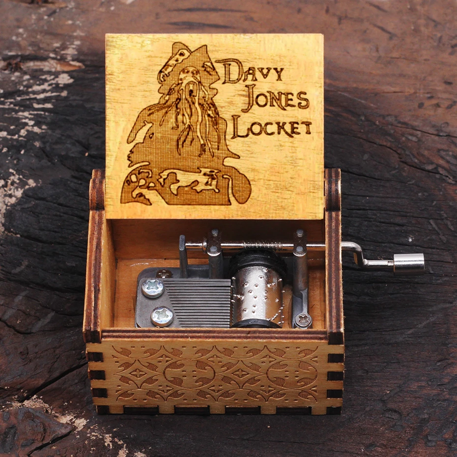 Davy Jones Горячая деревянная рукоятка королева музыкальная шкатулка богемная рапсодия тема Игра престолов Digimon beauty Beast Рождественский подарок - Цвет: Davy Jones