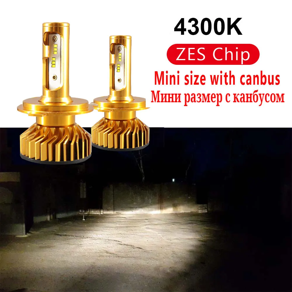 4300K 12000LM PAUNDUK мини Canbus зэс H4 H7 светодиодный автомобилей головной светильник 4300K 5000K 6000K 8000K 12V H3 H1 9005 9006 HB4 H11 12000LM Автомобильная Противо-Туманная светильник лампочка - Испускаемый цвет: 4300K 12000LM