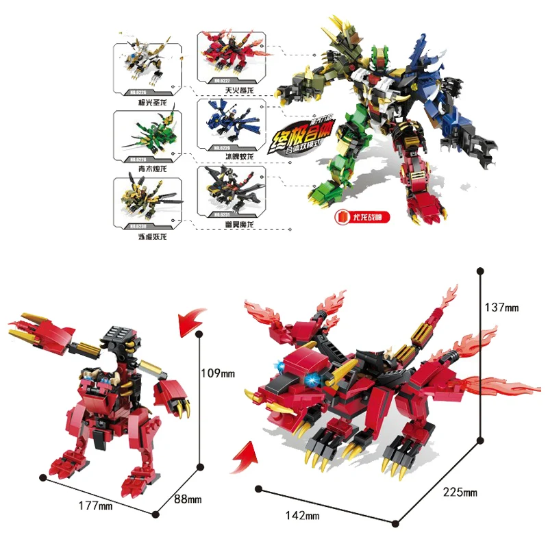 

2019 New Ninja Dragon Knight Model Building Blocks Compatible Legoingly Ninjagoines Figures Bricks Toys for Children Boy Friends