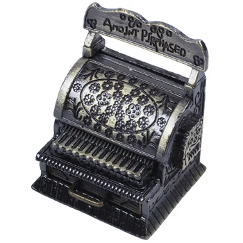 

1/12 Dollhouse Miniature Metal Vintage Carving Cash register Quality