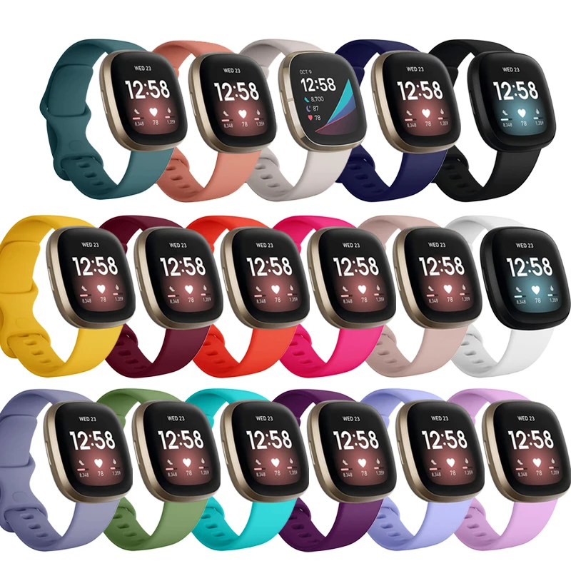 

Silicone Band for Fitbit Versa 3 Smart Watch Double-Buck Waterproof Small Large Women Men Bracelet band for Fitbit Sense strap