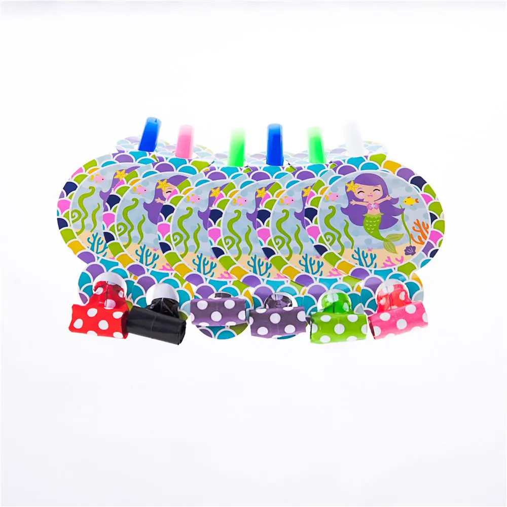 6pcs Русалка тема дуя Дракон шумоподавление вечерние игрушки бумажные для дня рождения Дракон мультфильм животное - Цвет: 6pcs