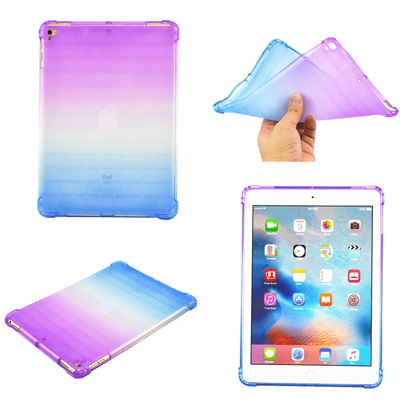 

ablet pc protective case for ipad 2018 9.7 Air2 Air1 TPU Gradient Soft back Pro 9.7 inch cover case