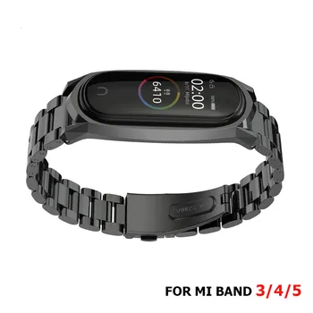 

Strap For Xiaomi Mi Band 3 4 5 Metal Magnetic Correa Mi Band 5 Miband4 Opaska Mi Band 4 Bracelet NFC Wrist Screwless Stainless