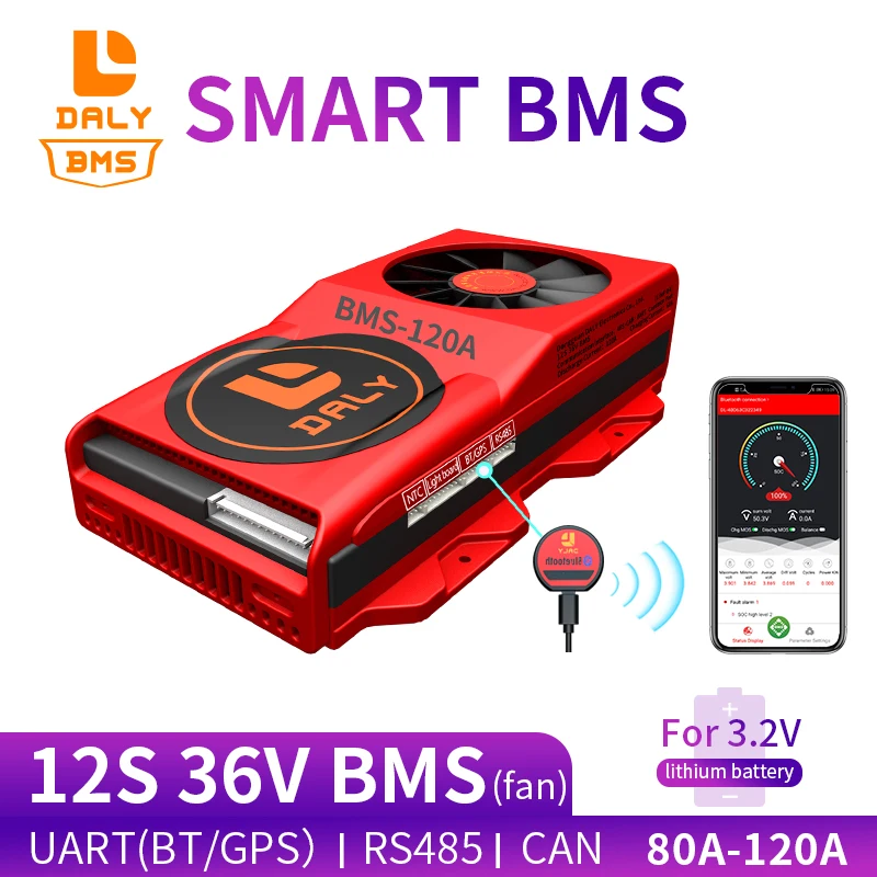 18650 Смарт BMS 12S 36V 80A 100A 120A Bluetooth 485 для USB устройства NTC UART программное обеспечение
