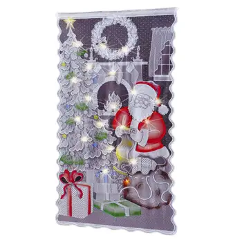 

Christmas Lace Curtains Santa Claus Pattern Lace Curtains Santa Claus Curtain Christmas