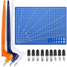 Outils de coupe d'artisanat d'art, bricolage 360 papier rotatif motif de bourrage couteau à découper Sculpture gravure outil de conception graphique 13 pièces